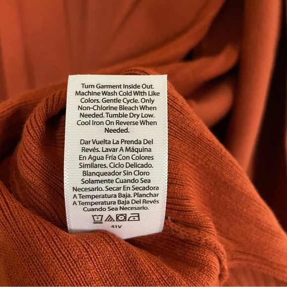 NWOT Time and Tru Orange Open Front Cardigan Sweater w/ Long Sleeves and… - Picture 9 of 11